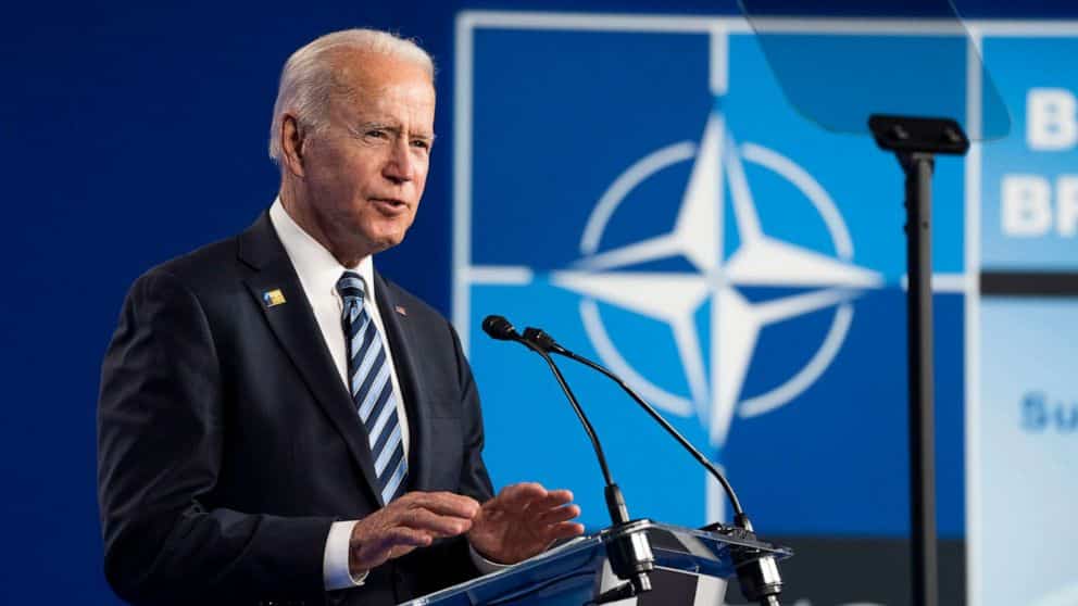 Image showing Joe Biden speaking at NATO