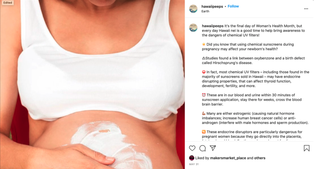 Hawaii Peeps instagram marketing campaign suncream